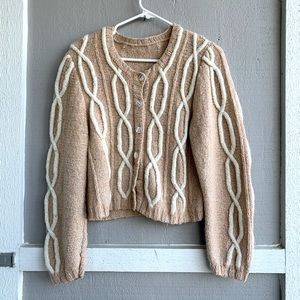 Vintage Textured Knit Cardigan